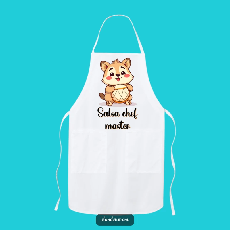 Funny Islander Drummer Apron: Tropical Musician with Drum, Perfect Humorous Kitchen Gift
