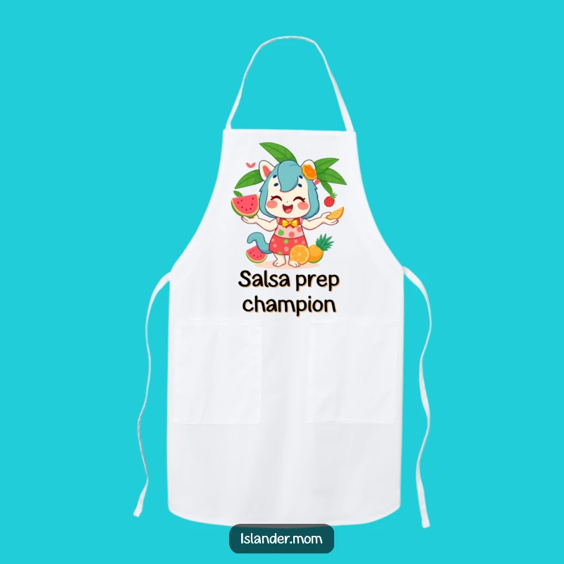 Funny Islander Mom Animal Juggling Fruits Apron - Cook Like a Star!