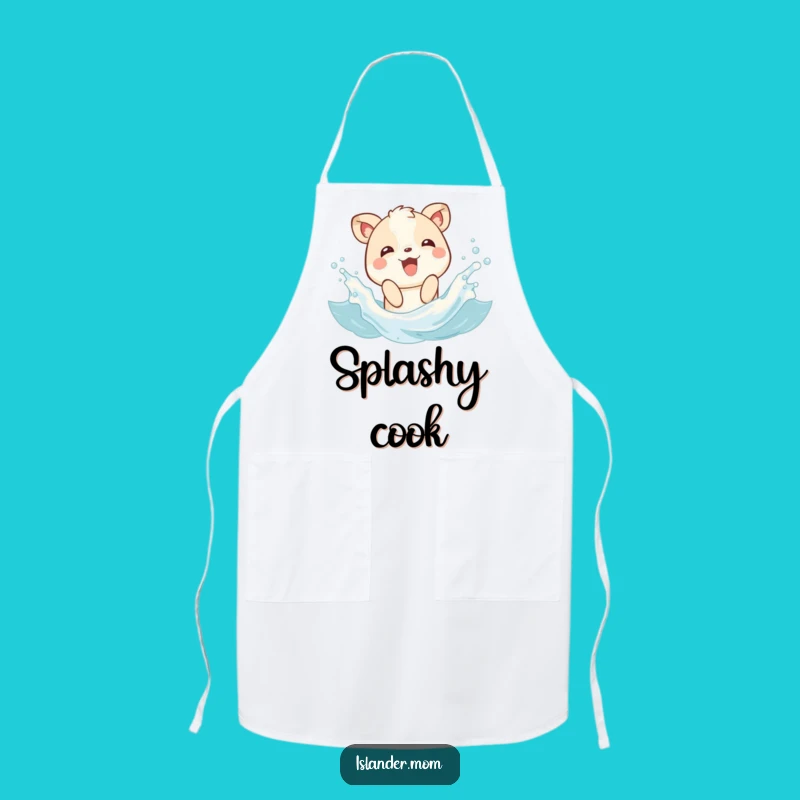 Funny Splashing Animal Wave Apron: Cook Up Some Beach Fun!