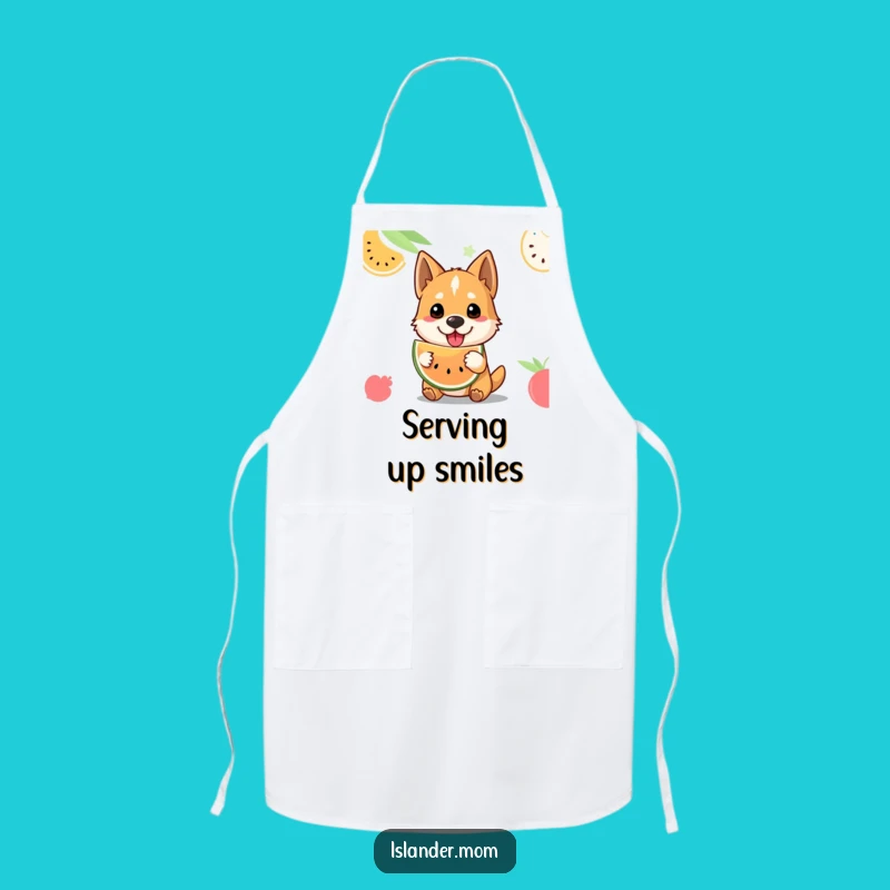Funny Tropical Fruit Dog Apron - Welcoming Pup, Kitchen Hospitality Gift