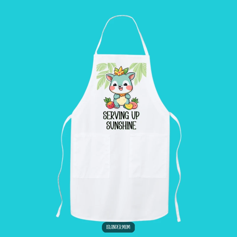 Funny Tropical Apron, Hilarious Fruit Offering Islander Kitchen Gift