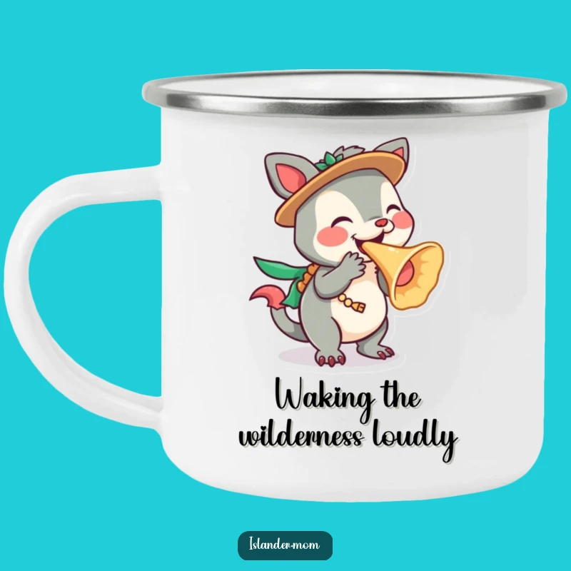 Funny Islander Animal Camping Mug: Conch Shell Blower for Island Adventures