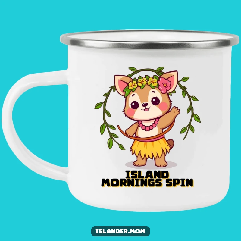 Funny Islander Animal Hula Hoop Camping Mug: Hilarious Adventures, Tropical Sips