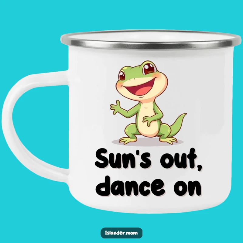 Funny Lizard Shimmy Camping Mug: Durable Giggling Reptile Outdoor Funny Gift