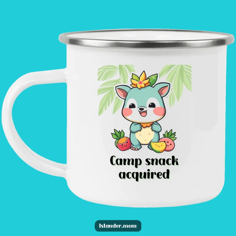 Funny Tropical Camping Mug, Durable Fruit Offering Islander Cup