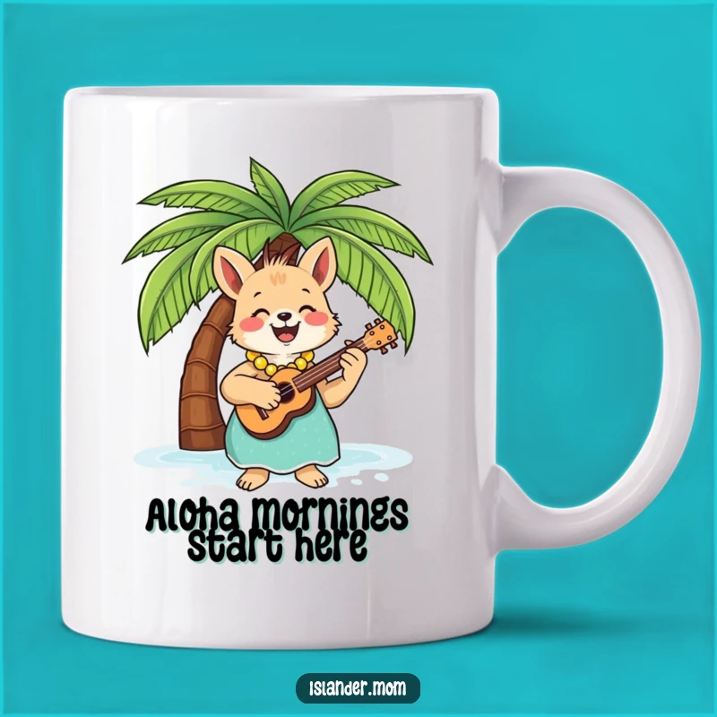 Funny Islander Mom Animal Ukulele Mug - Hilarious Tropical Music Gift!