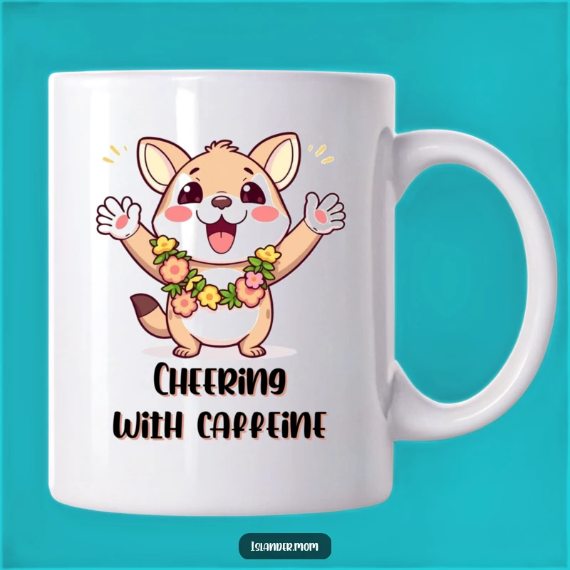 Funny Cheering Animal Lei Mug: Start Your Day with Tropical Excitement!