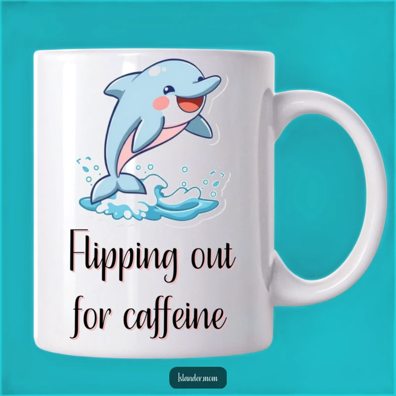 Funny Dolphin Wave Leap Mug: Playful Marine Mammal Funny Gift
