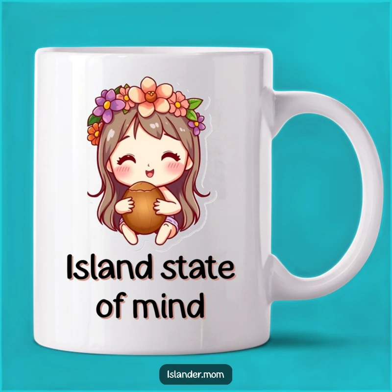 Funny Flower Crown Coconut Mug: Tropical Vibes, Perfect Funny Gift