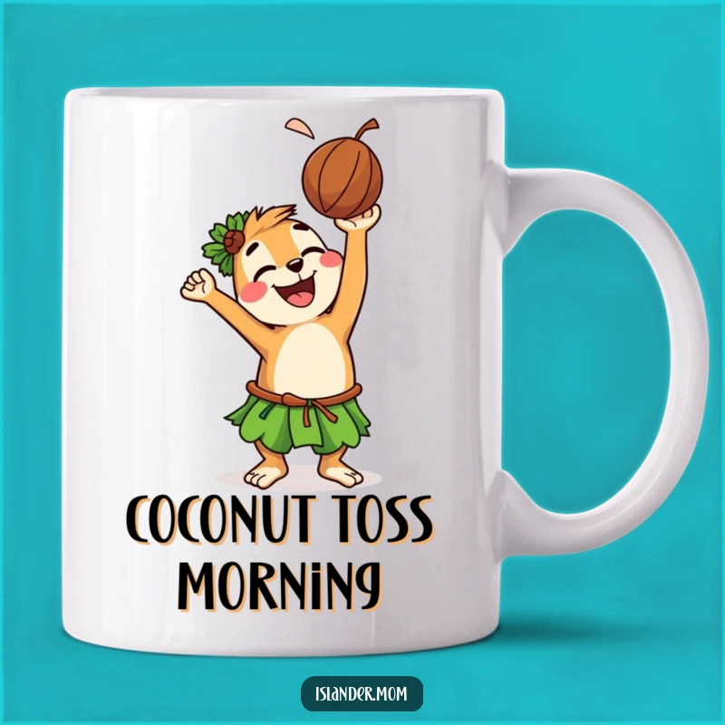 Funny Islander Animal Mug: Coconut Toss Fun, Perfect Hilarious Gift for Playful Souls