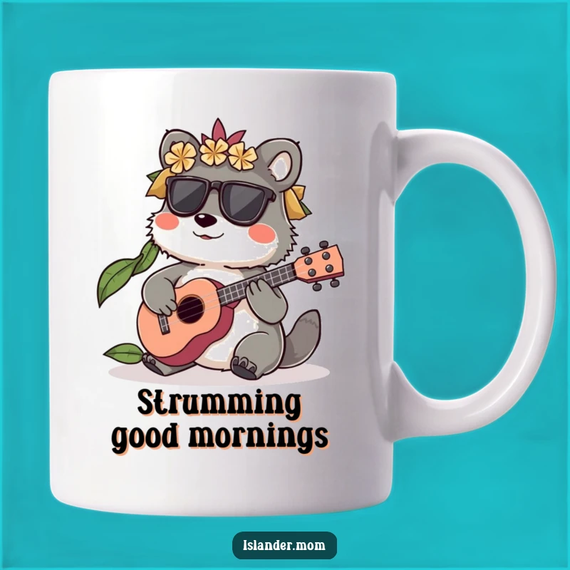 Funny Islander Animal Mug: Ukulele Player Serenade for a Musical Funny Gift