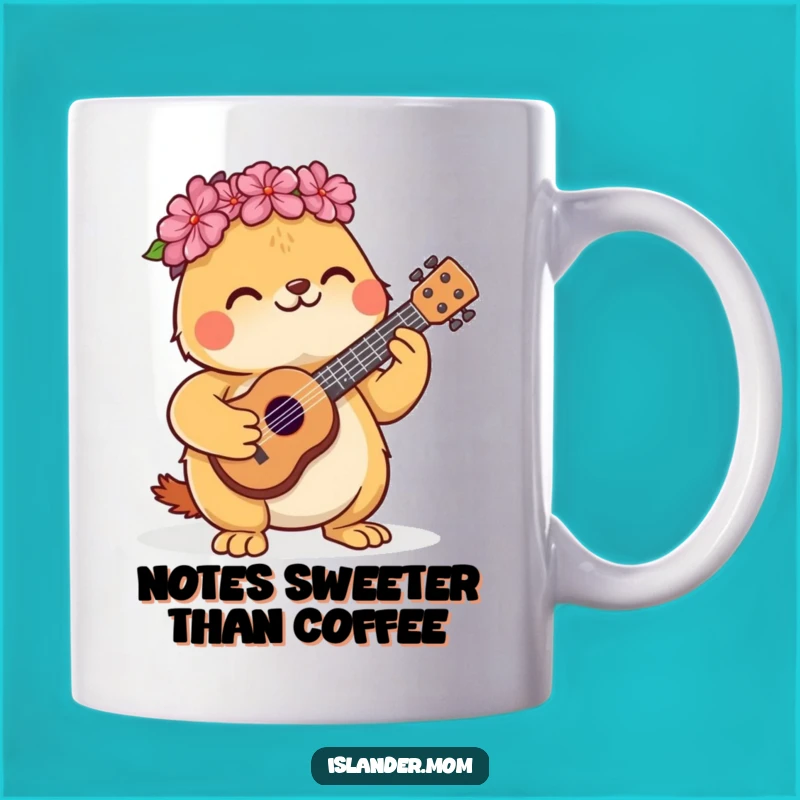 Funny Kawaii Islander Animal Ukulele Mug: Strum Up Some Smiles Gift!