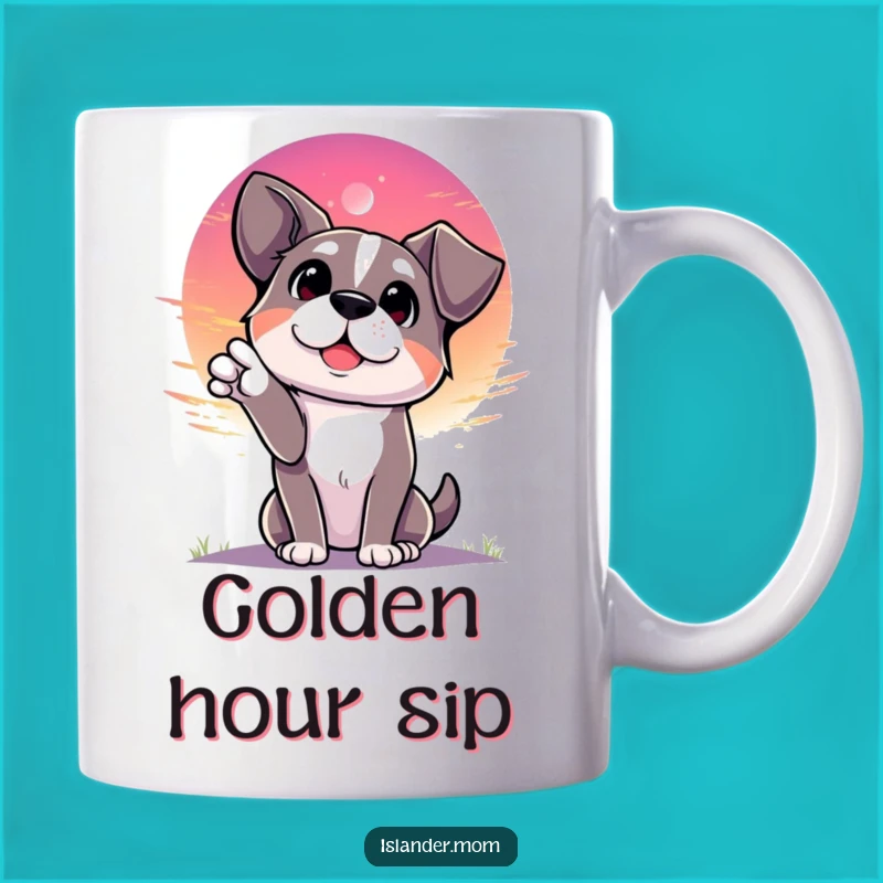 Funny Dog Sunset Wonder Mug - Appreciative Canine Companion Gift