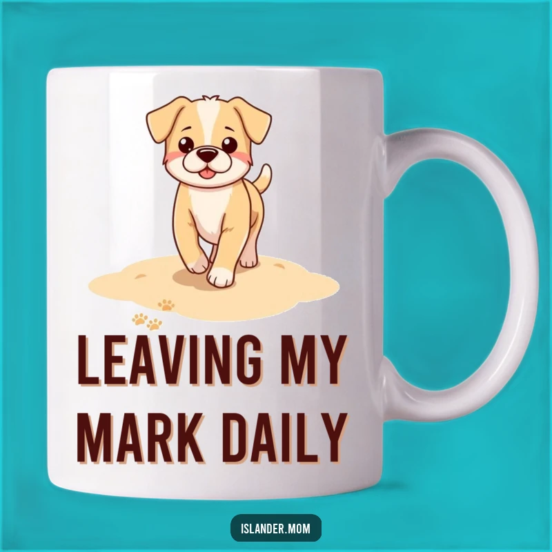 Funny Dog Beach Paw Prints Mug: Cherish Memories of Canine Coastal Walks