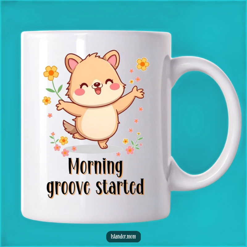 Funny Kawaii Dancer Mug: Energetic Animal Art, Joyful Funny Gift for Party Vibes