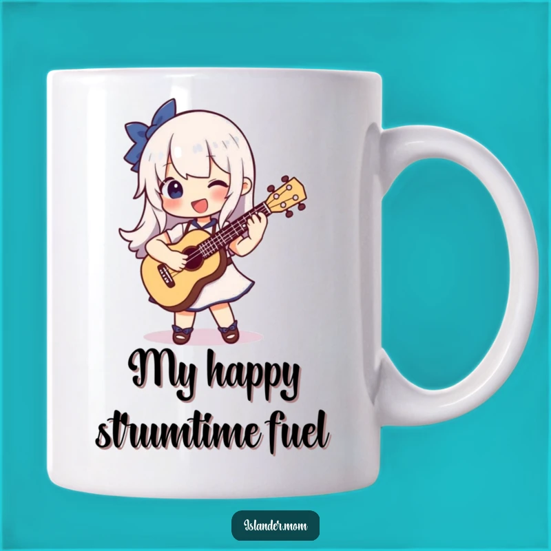 Funny Ukulele Player Mug Gift: Joyful Character Strumming Happiness