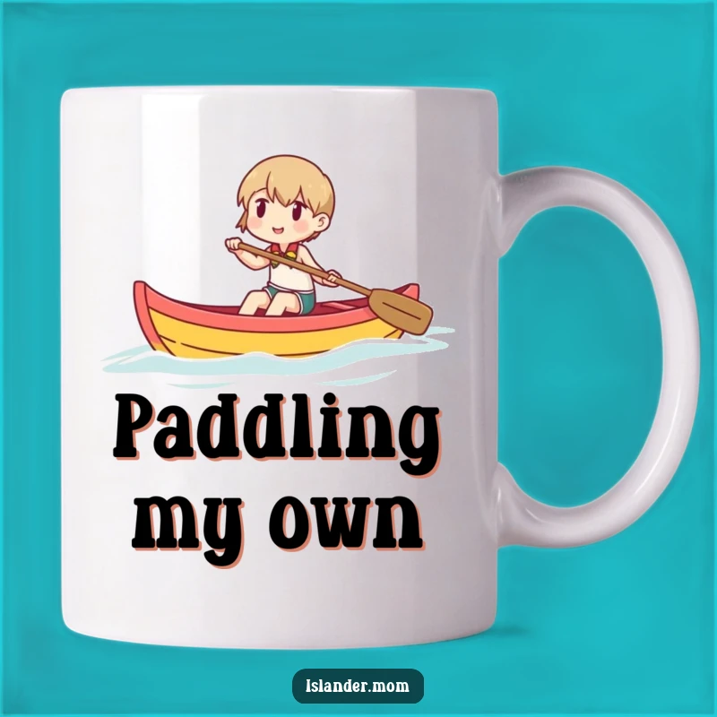 Funny Paddling Canoe Mug: Happy Character Adventure, Perfect Funny Gift