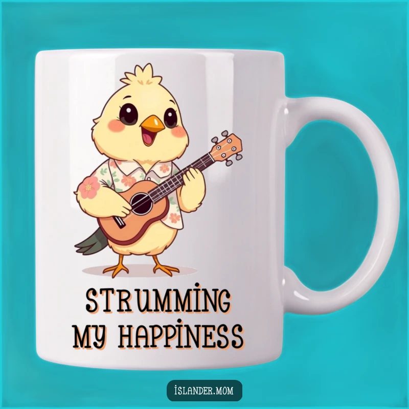 Funny Mama Bird Ukulele Mug: Musical Joy and Floral Fun for Bird Lovers