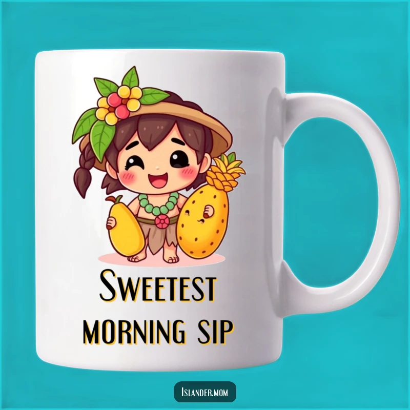 Funny Kawaii Islander Tropical Fruit Mug: A Happy Character Gift for Sunny Days