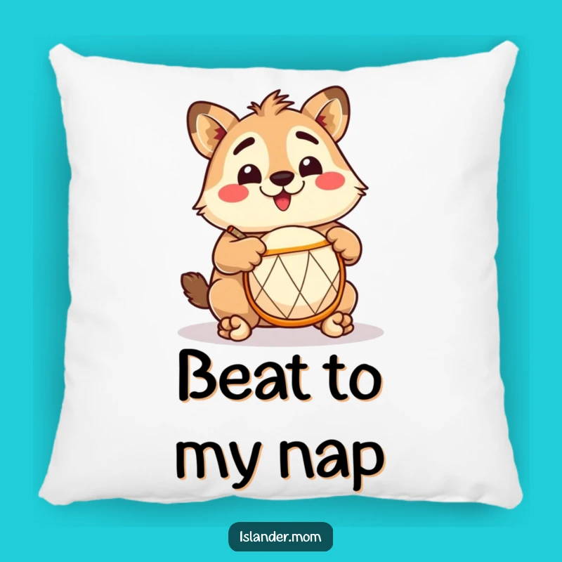 Funny Islander Drummer Pillow: Tropical Rhythm Cushion, Perfect Humorous Accent