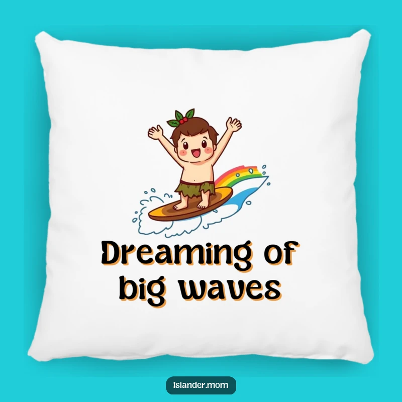 Comforting Funny Rainbow Wave Islander Pillow - Cozy & Cheerful Accent