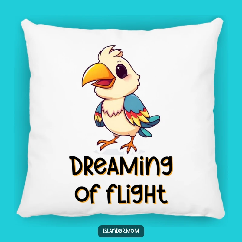 Funny Bird Shimmy Pillow: Cozy Comfort with Tropical Vibrance