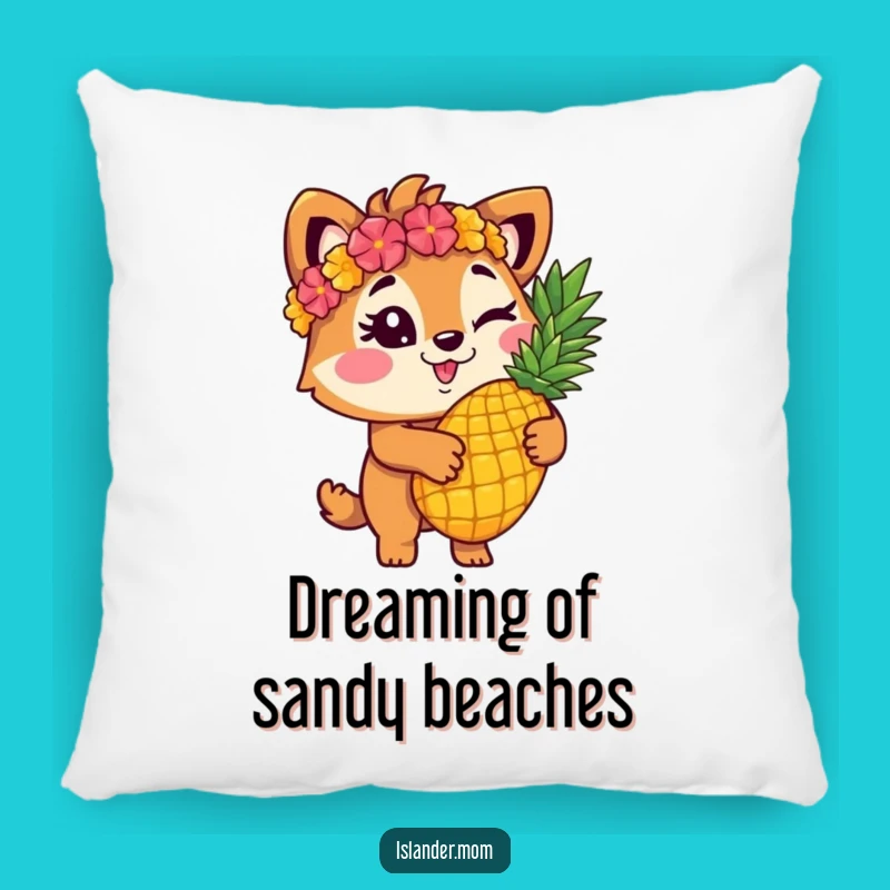 Funny Islander Animal Winking Pineapple Pillow - Comfy & Hilarious Accent Decor