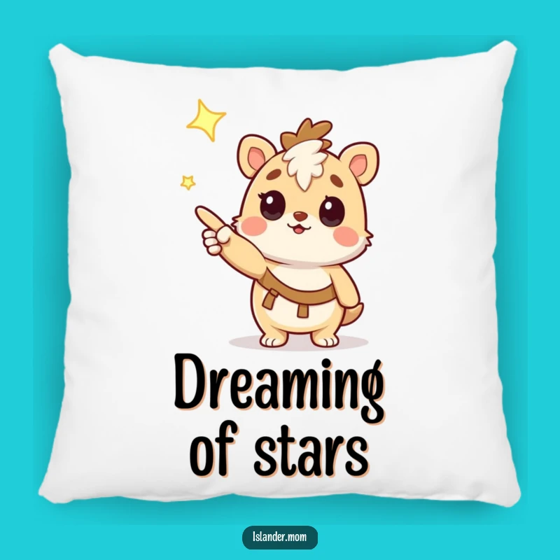 Funny Curious Islander Animal Star Pillow: Comfy & Hilarious Cosmic Decor