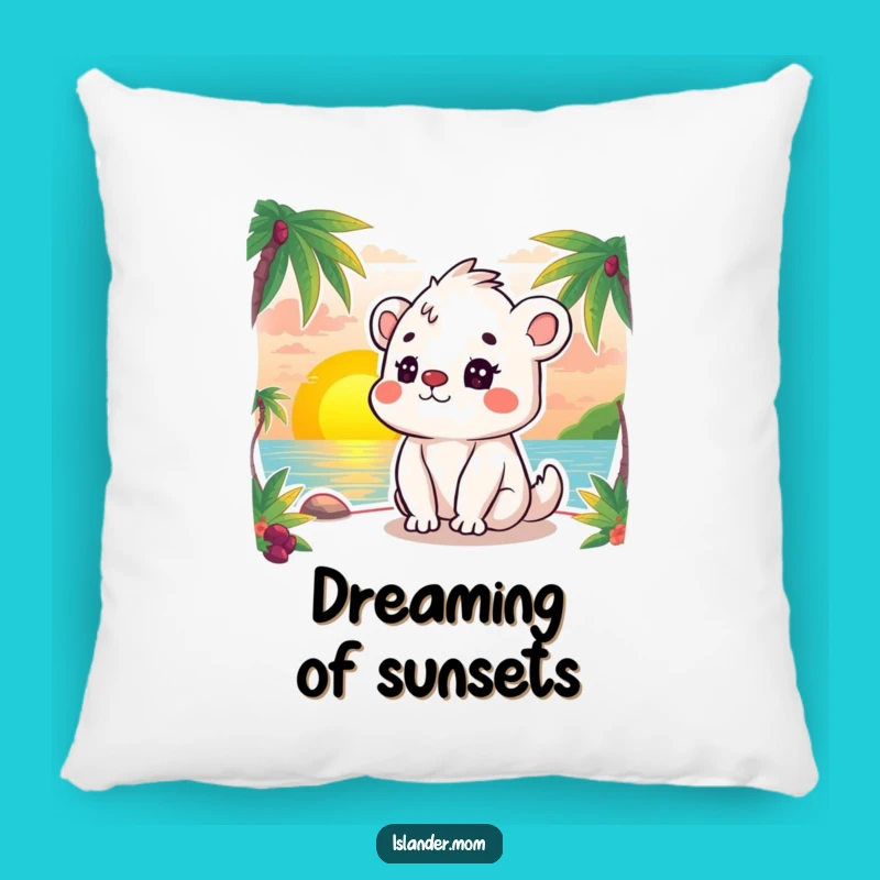 Funny Islander Animal Sunset Pillow, Cozy Comfort and Calm Gift