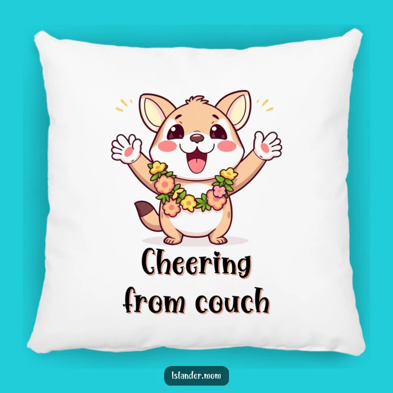 Funny Cheering Animal Lei Pillow: Snuggle with Tropical Excitement