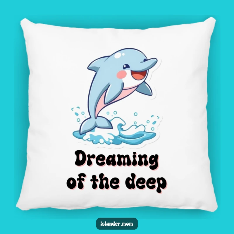 Funny Dolphin Wave Leap Pillow: Soft Playful Ocean Accent Pillow Funny Gift