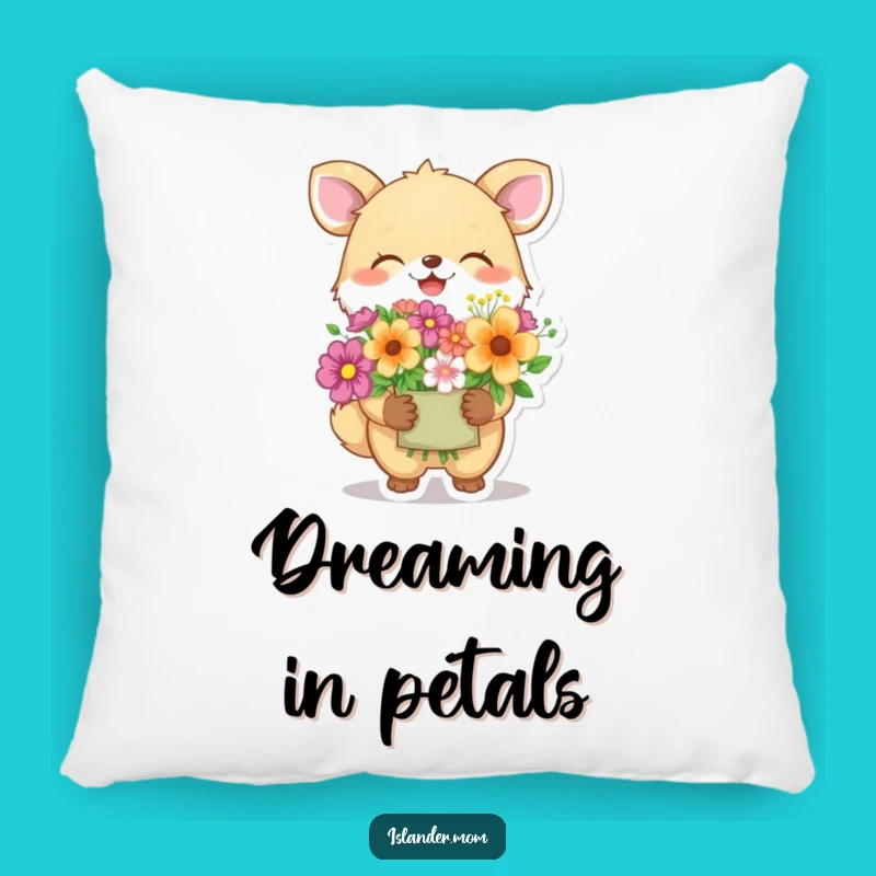 Funny Giggling Animal Flower Pillow: Cuddle Up with Cheerful Blooms