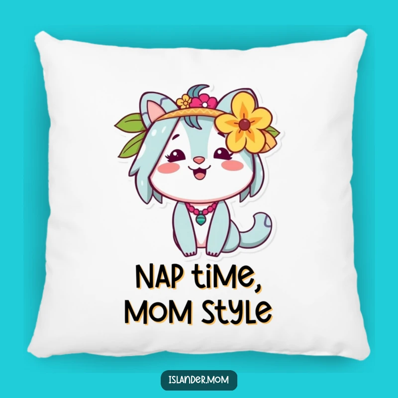 Funny Islander Mom Pillow: Cozy Aloha, Flower Ear, Tropical Comfort