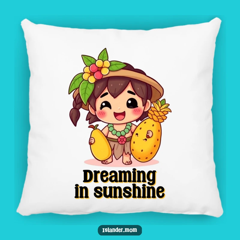 Funny Kawaii Islander Fruit Pillow: Cozy Comfort & Happy Character Accent