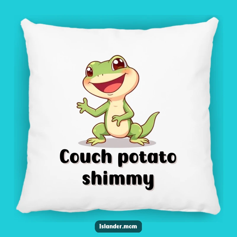 Funny Lizard Shimmy Pillow: Cozy Giggling Reptile Accent Pillow Funny Gift