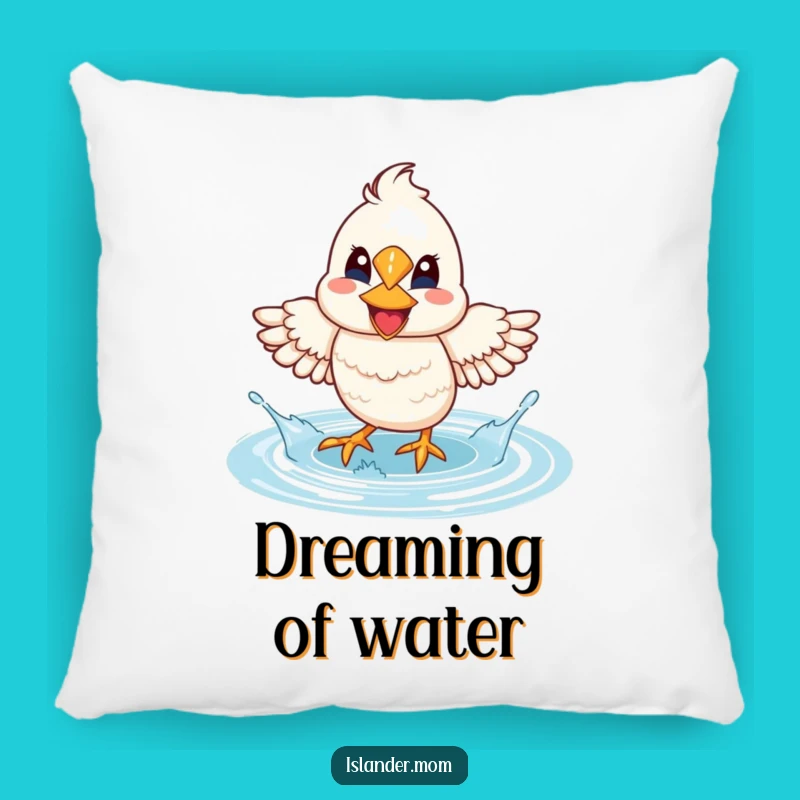 Funny Mama Bird Pillow: Lagoon Fun and Joyful Splashing Comfort
