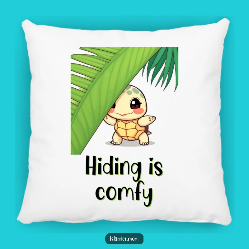 Funny Turtle Peek Pillow: Cozy Comfort and Island Ambiance