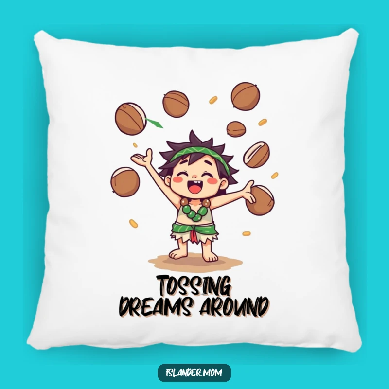 Funny Kawaii Islander Coconut Juggling Pillow: Comfy & Comedic Island Accent