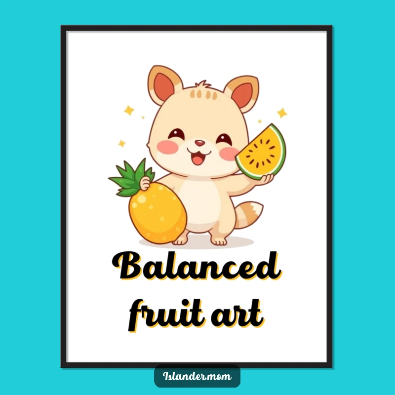 Funny Juggling Fruit Animal Digital Art: Instant Tropical Skill and Fun!