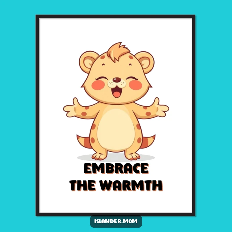 Funny Islander Mom Animal Hug Digital Art Print!