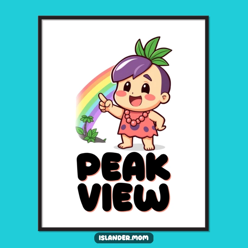 Funny Islander Rainbow Digital Art - Instant Joyful Island Decor