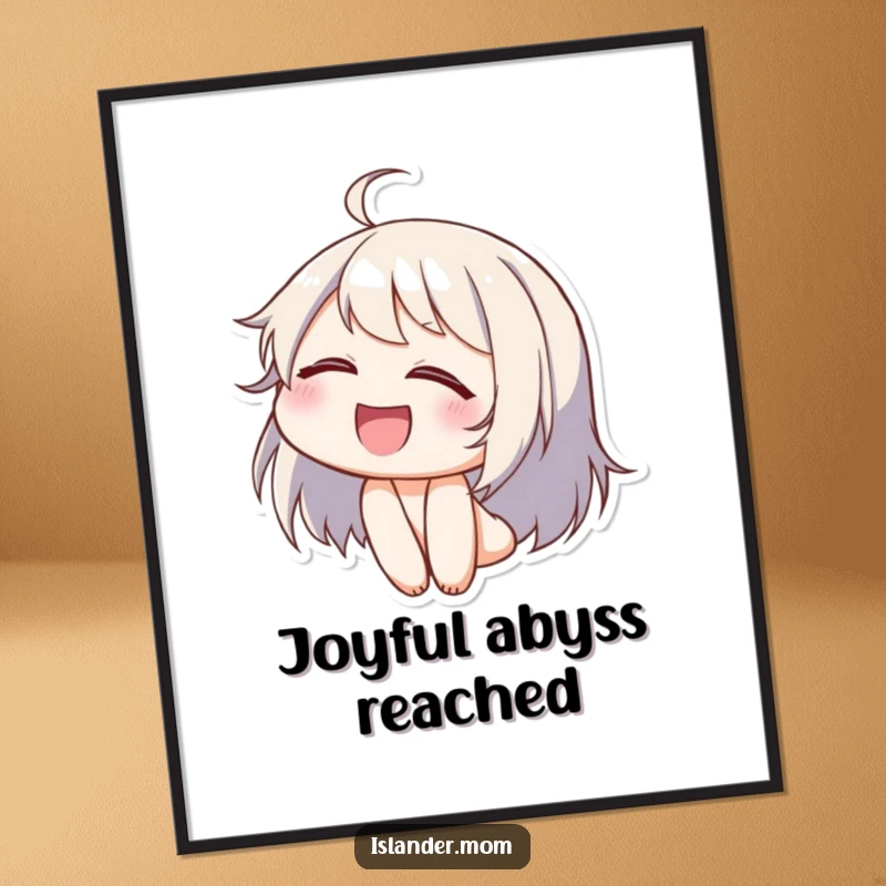 Funny digital art of a character laughing with eyes closed and head tilted back, conveying pure, contagious happiness and amusement.