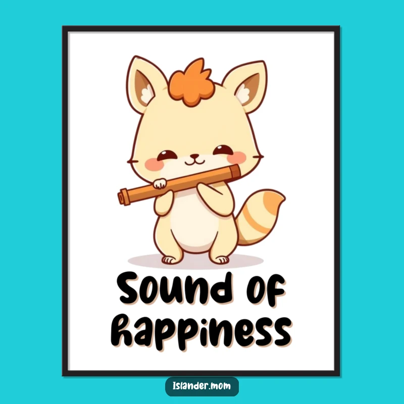 Funny Spirited Animal Flute Digital Art: Instant Musical Decor