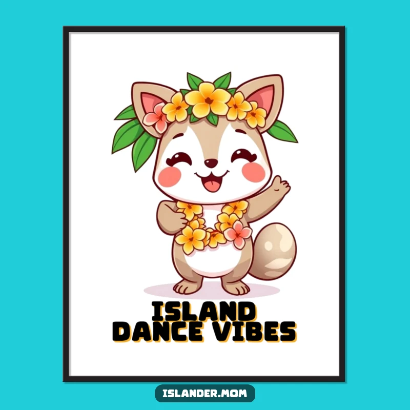 Funny Islander Animal Dancing Digital Art: Instant Tropical Decor