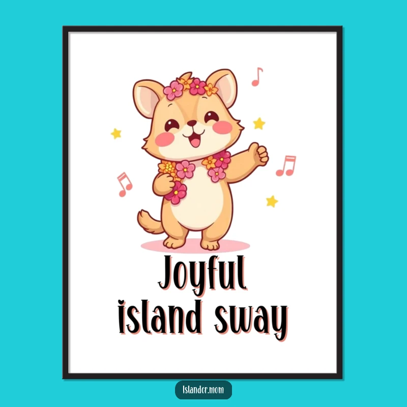 Funny Kawaii Music Animal Digital Art - Hilarious Tropical Decor for Joyful Spaces