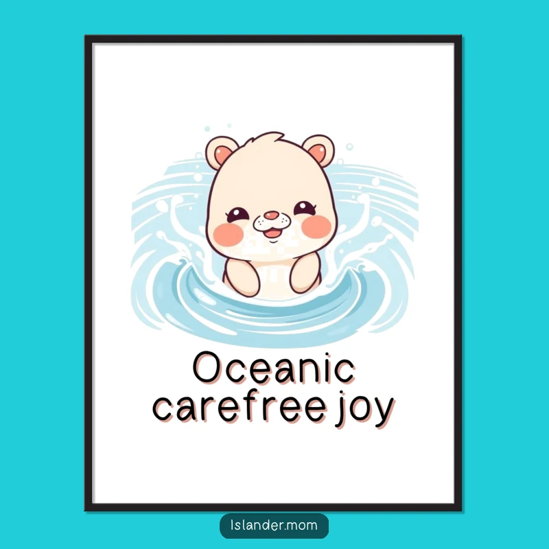 Funny Islander Mom Animal Ocean Splash Digital Art Print!