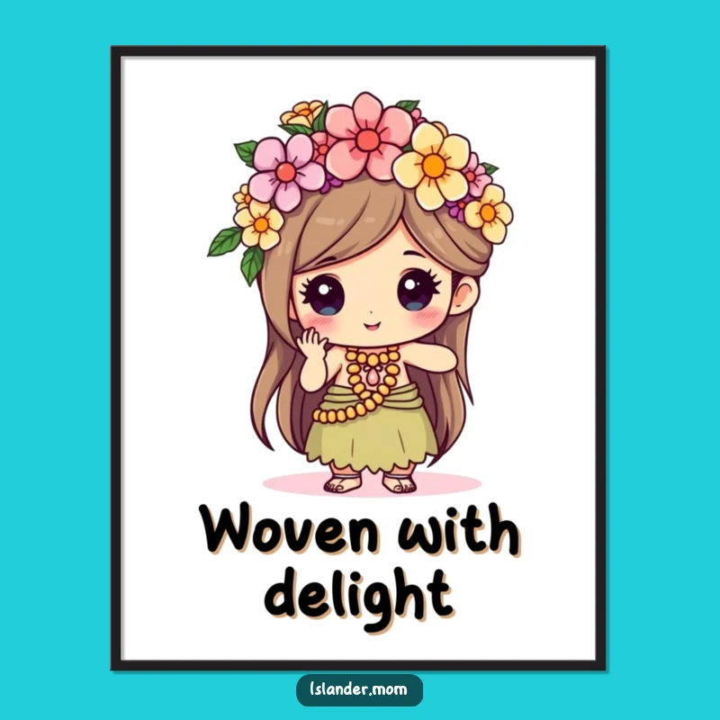 Funny Flower Crown Islander Digital Art - Instant Creative Decor Gift