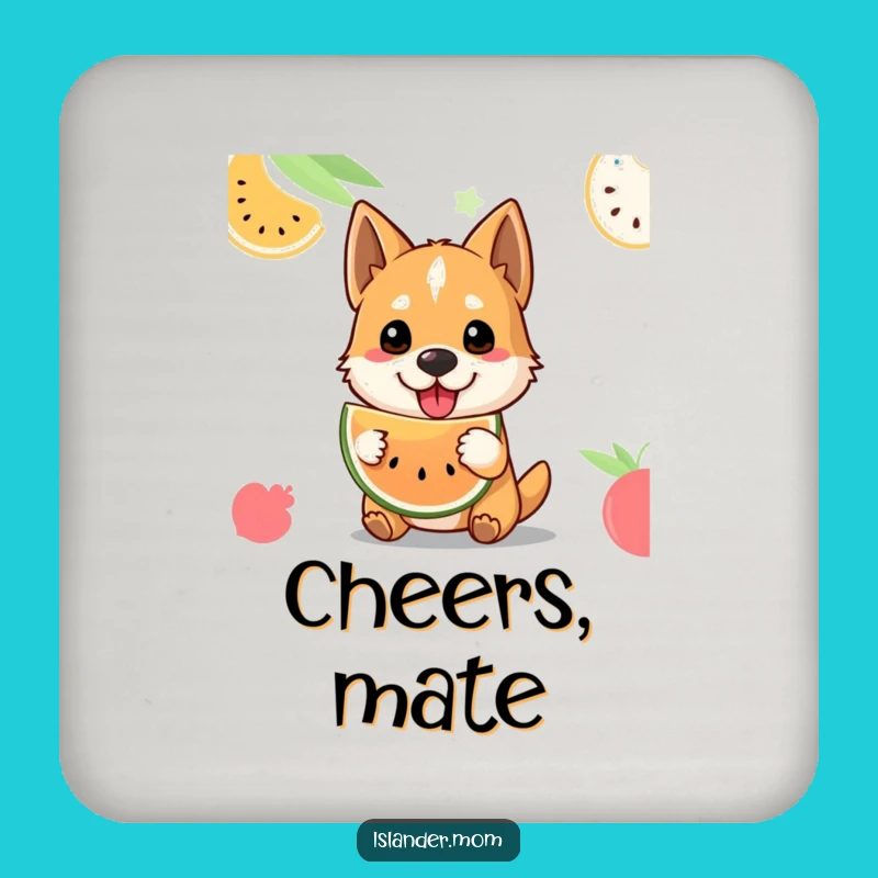 Funny Tropical Fruit Dog Coasters - Welcoming Pup, Table Protection Gift