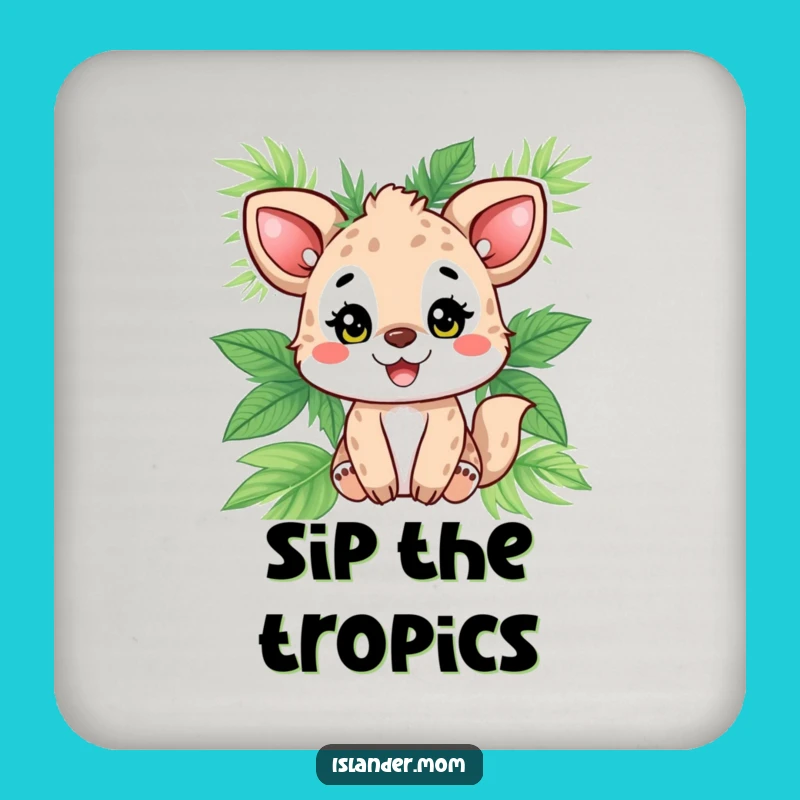 Funny Animal Palm Leaf Drink Coaster: Protect Surfaces with Tropical Style