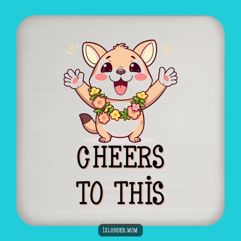 Funny Cheering Animal Lei Drink Coaster: Protect Surfaces with Tropical Cheer